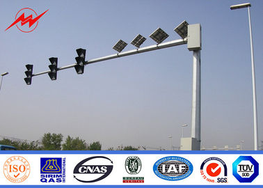 চীন Single Arm 6M Traffic Light Pole Octagonal Shape With Hot Dip Galvanization 11M Cross Arm সরবরাহকারী