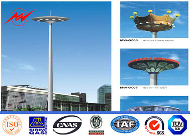 চীন 30m 3 Sections HDG High Mast Pole With 15*2000w For Airport Lighting সরবরাহকারী