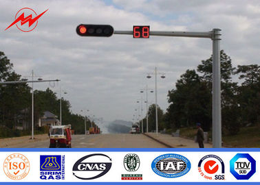 চীন 6m Traffic Light Pole Durable Single Arm Signal Road Light Pole With Anchor Bolts সরবরাহকারী