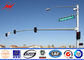 8.55m Traffic Light Pole Single Arm Signal Road Light Pole With Flange Connected সরবরাহকারী