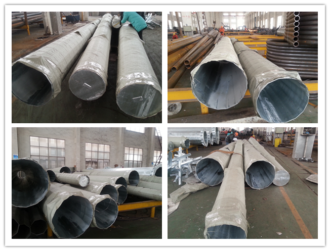 11kv 12m 3mm thickness Steel Utility Pole for overheadline project 1