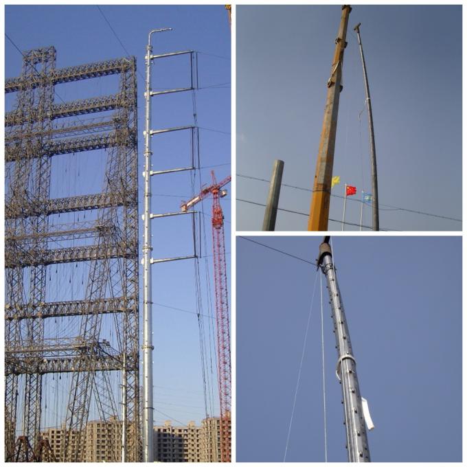 Hot Galvanized Steel Electric Utility Power Transmission Tower Round 20 M 1