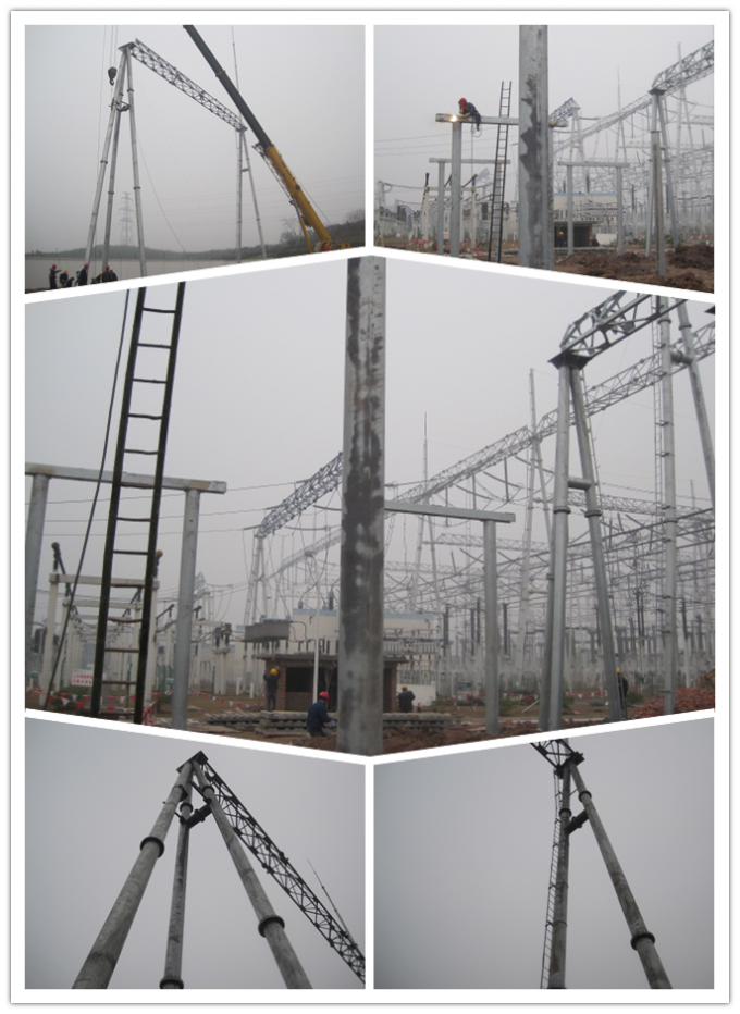 40ft 800 DaN Galvanized steel utility poles Electrical Power Monopole Q345 Material 2