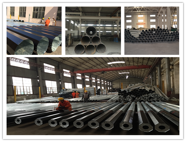 Steel Tubular Generation Transmission Line Poles Tensile Strength 470 Mpa - 630 Mpa 1
