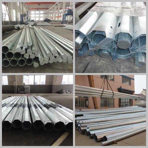 3 - 4mm Electrical Power Pole Gr50 Steel Galvanized 2 Sections With Climbing Rung 1