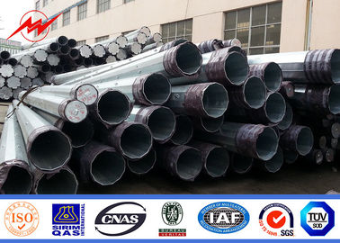 চীন Outdoor ISO 14M Steel Transmission Pole Bitumen With Two Cross Arm সরবরাহকারী