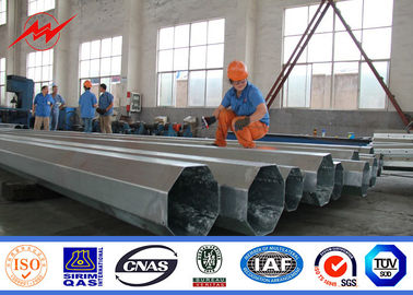 চীন Conical 5mm Steel Transmission Poles 17m Height Three Sections 510kg Load Bitumen সরবরাহকারী