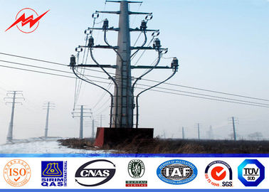 চীন 14m Octagonal Steel Power Distribution Poles Galvanized Bitumen AWS D1.1 For Transmission Overline সরবরাহকারী
