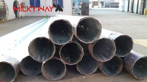 গুণ  33KV Tubular Octagonal Steel Power Pole with 500 Kg Design Load and Wind Speed 160km/h Earthquake Resistant কারখানা