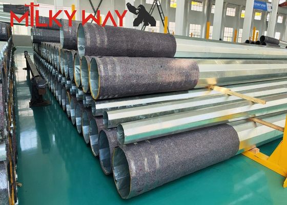 গুণ  Hot Dip Galvanized Steel Power Pole with 15 Years Warranty and 160 Km/Hour Wind Speed for Electricity Distribution কারখানা