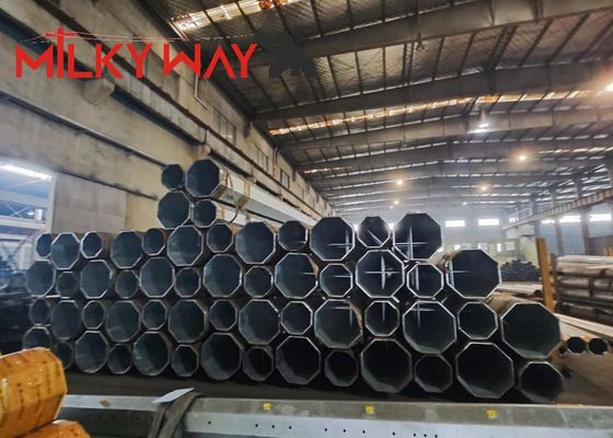 গুণ  Three-Section Galvanized Monopole Tower for Communication Distribution কারখানা