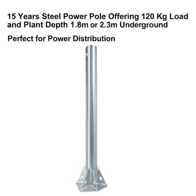 গুণ  15 Years Warranty Steel Power Pole with 120 Kg Load Capacity and 1.8m or 2.3m Plant Depth for Power Distribution কারখানা
