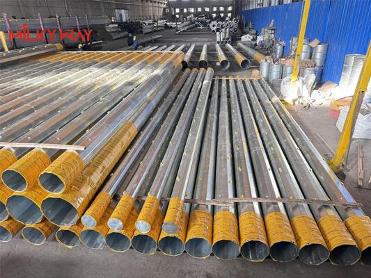 গুণ  Galvanized Steel Pole Suitable for Electrical Power Distribution and Outdoor Lighting with Multiple Shape Options and Steel Materials কারখানা