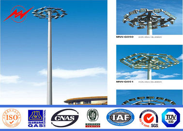 Multisided Powder Coating 40M High Mast Pole with Winch for Park Lighting সরবরাহকারী