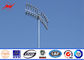 50 FT 500W LED High Mast Lighting Pole Round Shape With External Caged Ladder সরবরাহকারী