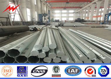 Hot Dip Galvanized 40ft Metal Utility Poles Octagonal Shape Yield Strength 50ksi সরবরাহকারী