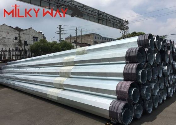 বৈদ্যুতিক বিতরণের জন্য 80FT 90FT 138KV গ্যালভানাইজড স্টিল পাওয়ার পোল সরবরাহকারী