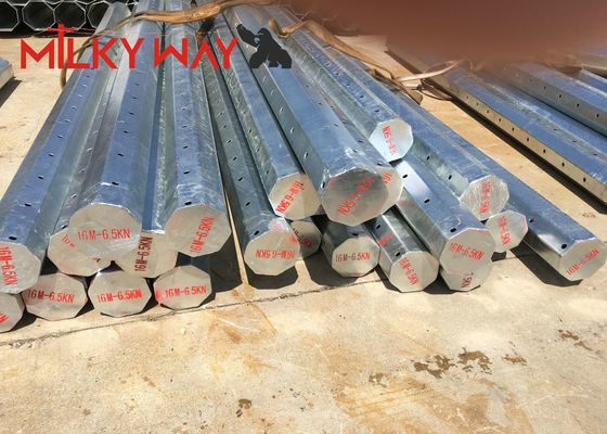 Hot Dip Galvanized Electrical Power Pole for Power Transmission with Customized Height সরবরাহকারী