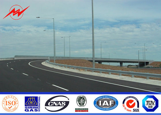 6M-12M উচ্চতা স্ট্রিট লাইট মেরু গরম ডিপ জনাকীর্ণ পৃষ্ঠ