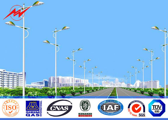 6M-12M উচ্চতা স্ট্রিট লাইট মেরু গরম ডিপ জনাকীর্ণ পৃষ্ঠ