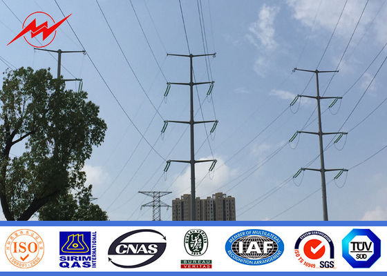 40FT NGCP ইস্পাত ইউটিলিটি মেরু 3mm GR65 55KV পাওয়ার ডিস্ট্রিবিউশন