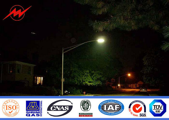 রাস্তার আলো জন্য 12m ডবল হাত গরম ডুব galvanized ইস্পাত মেরু