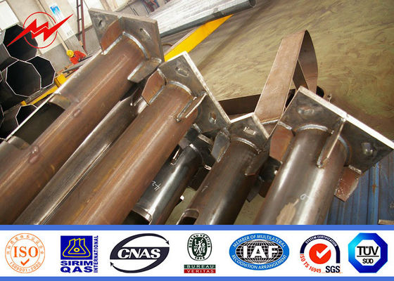 রাস্তার আলো জন্য 12m ডবল হাত গরম ডুব galvanized ইস্পাত মেরু