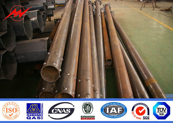 রাস্তার আলো জন্য 12m ডবল হাত গরম ডুব galvanized ইস্পাত মেরু