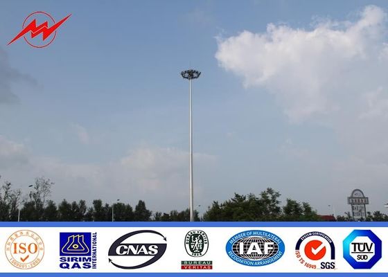 30m multisided hot dip galvanized high mast pole with lifting system