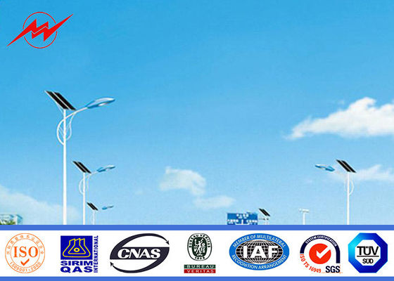 galvanized decorative solar galvanized Steel Street Light Poles with cross arm