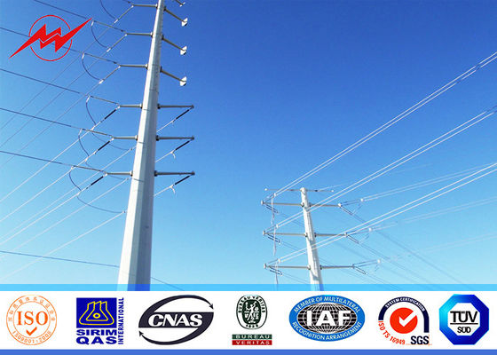 conical 11m  Q235 material electric power pole galvanized single section