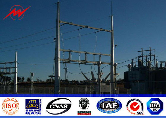 conical 11m  Q235 material electric power pole galvanized single section