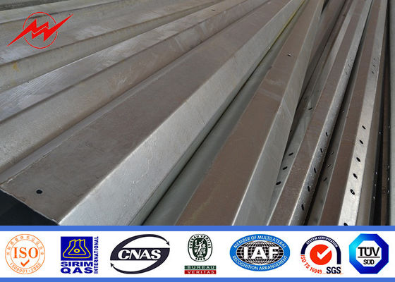 Low Voltage Hot Rolled Steel Electric Light Pole With HDG Powder Coating