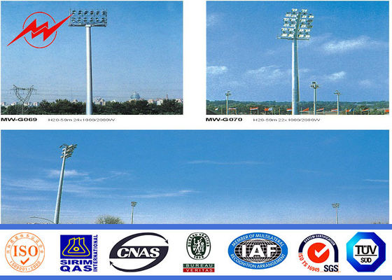 High strength Anti-corrosion Coating High Mast Pole with 400w HPS lights