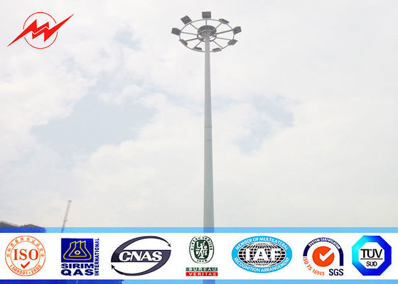 Multisided 30M 24 lights High Mast Pole square light arrangement for seaport application