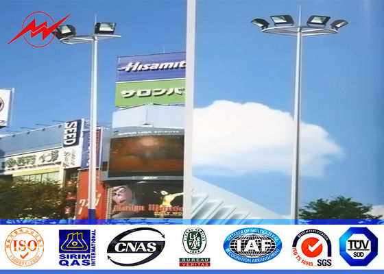 Differernt sections 22M Round High Mast Pole with operation platform ladder protection