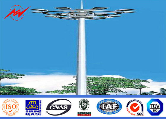 Anticorrosive Round 25M HDG Plaza High Mast Pole with Round Lamp Panel