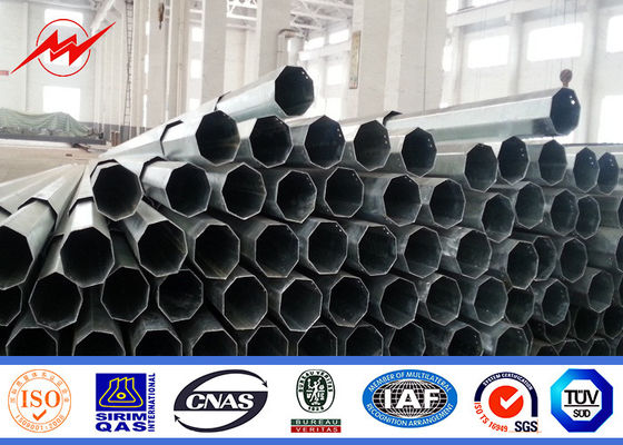 Black Welding Steel Electricity Transmission Line Poles 25m 4mm Thickness