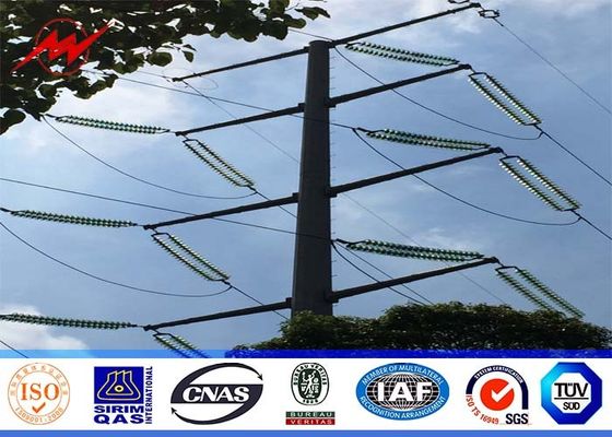 12M 650DaN Steel Utility Pole 3mm thickness Gr65 material for 110kv Distribution Power with 345 mpa