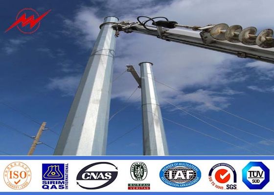 30ft 66kv small height Steel Utility Pole for Power Transmission Line with double arms