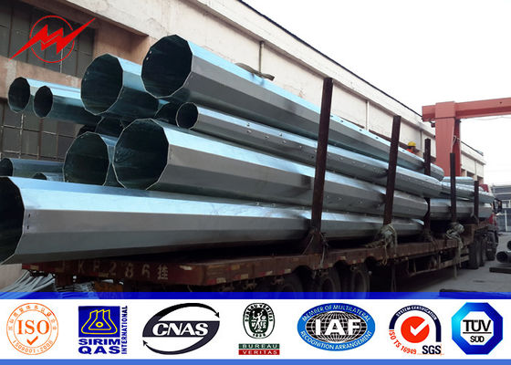 8sides 35ft 110kv Steel Utility Pole for transmission power line with single arm