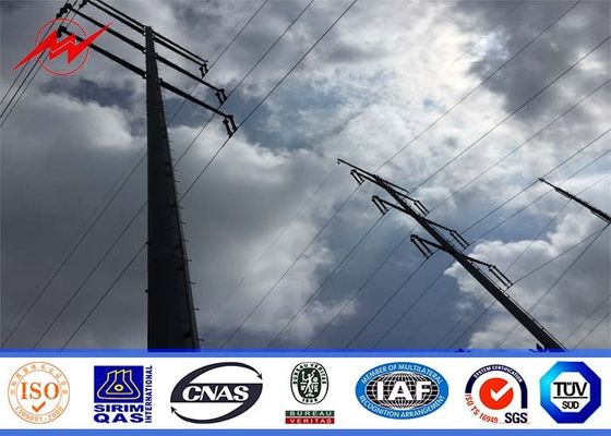 12sides 8M 2.5KN Steel Utility Pole for transmission power line with top steel plate
