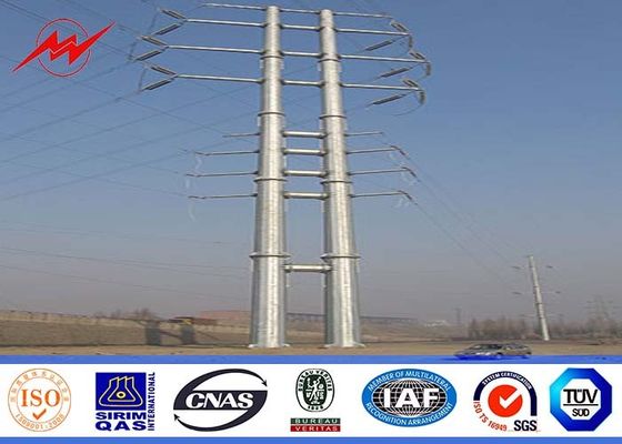 16sides 8m 5KN Steel Utility Pole for overhead transmission line power with anchor bolt