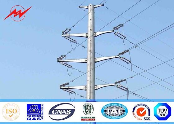 13M 6.5KN 3mm Steel Utility Pole for 230kv termination tower with galvanization surface