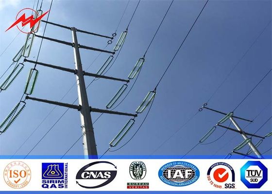 14M 5KN 3.5mm thickness Steel Utility Pole for 110kv termination transmission with bitumen