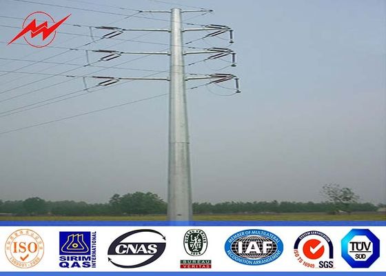 14M 5KN 3.5mm thickness Steel Utility Pole for 110kv termination transmission with bitumen