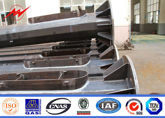 35M Round Galvanized Stadium High Mast Light Pole With 400kg Rasing Lifting System