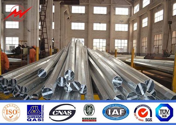 Round 35FT 40FT 45FT Distribution Galvanized Tubular Steel Pole For Airport
