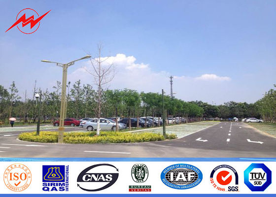 OEM Outdoor Conical 6m Parking Lot Lighting Pole With Single Bracket