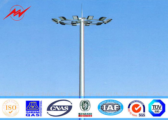 Oil Gas Station 50m Galvanized Three Sections Outdoor Light Pole , ISO9001